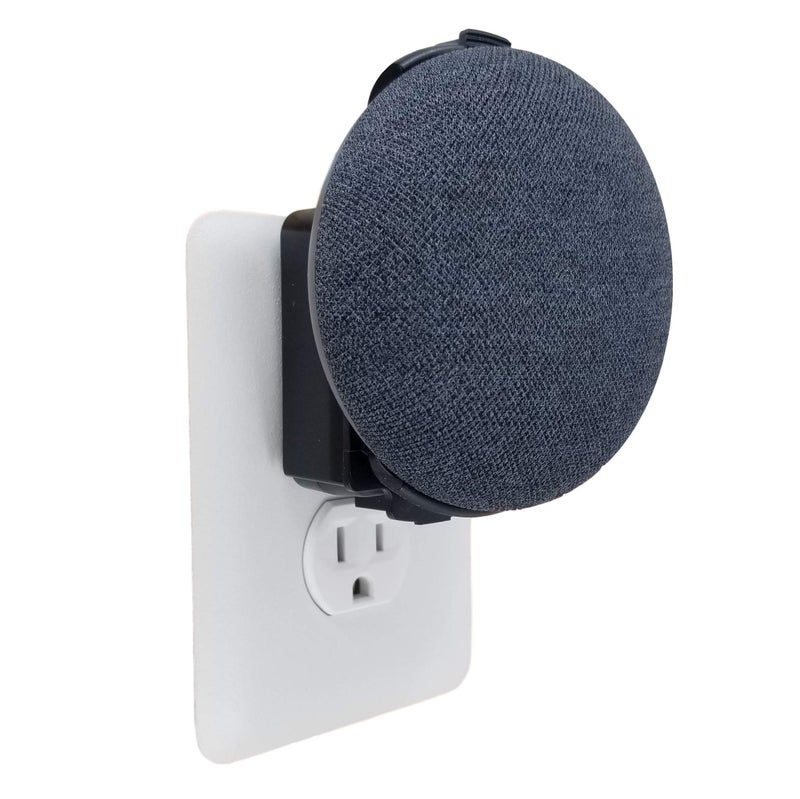 Mount Genie The Nest Mini Easy Genie Mount 2nd Gen 2019: The Simplest and Cleanest Outlet Wall Mount Hanger Stand for New Google Nest Mini - No Cord Wrapping Required - Designed in USA (Black) - Image 1